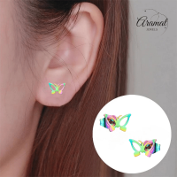Vlinder oorstekers multikleur staal &acirc;&euro;&ldquo; 6x10mm open -
