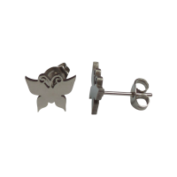Vlinder oorstekers staal &acirc;&euro;&ldquo; zilverkleur 8x10mm dicht -