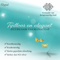Vlinder oorstekers RVS goudkleur &acirc;&euro;&ldquo; 5x10mm -