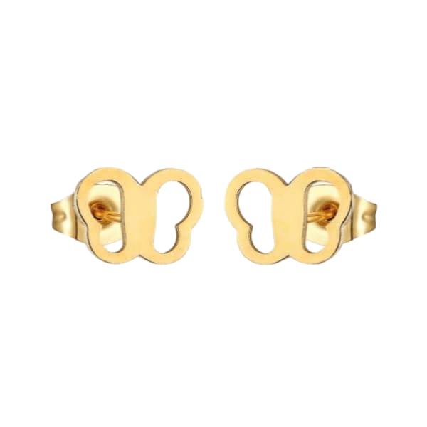 Vlinder oorstekers goudkleurig 5x7 mm -