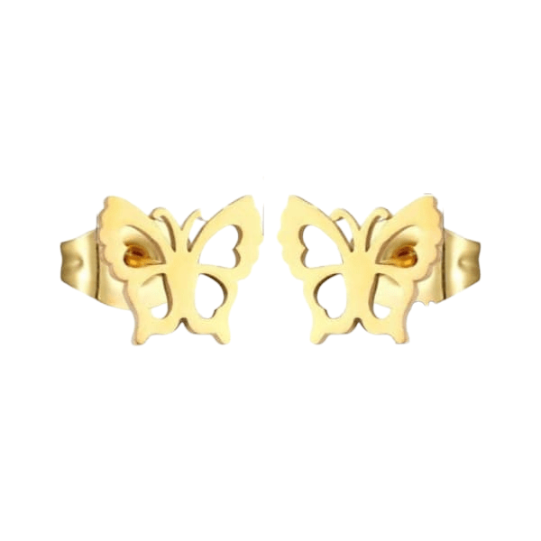 Goudkleurige vlinder oorstekers 9 mm -