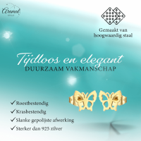 Goudkleurige vlinder oorstekers 9 mm -