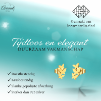 Goudkleurige vlinder oorstekers 10x6 mm -