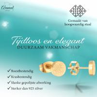 Goudkleurige matte oorstekers 8 mm -