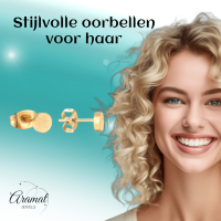 Matte Goudkleurige Ronde Oorstekers 5mm -