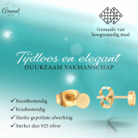 Matte Goudkleurige Oorstekers RVS 4mm - Minimalistische Studs -