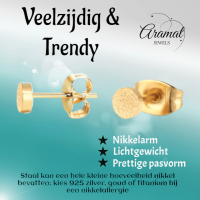 Matte Goudkleurige Oorstekers RVS 4mm - Minimalistische Studs -