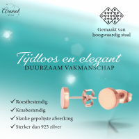Rosekleurige Ronde Oorstekers RVS 8mm -