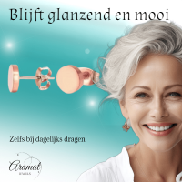 Rosekleurige Ronde Oorstekers RVS 8mm -