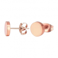 Rosekleurige Ronde Oorstekers RVS 8mm -