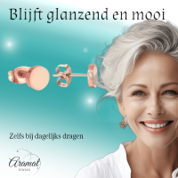 Rosekleurige Ronde Oorstekers RVS 7mm -