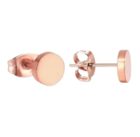 Rosekleurige Ronde Oorstekers RVS 7mm -