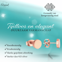 Rosekleurige Ronde Oorstekers RVS 7mm -