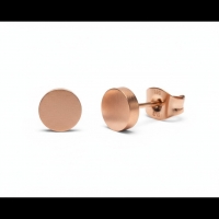Rosekleurige Ronde Oorstekers RVS 6mm -