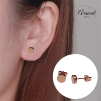 Rosekleurige Ronde Oorstekers RVS 6mm -