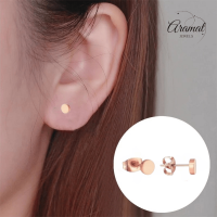 Rosekleurige Ronde Oorstekers RVS 5mm -