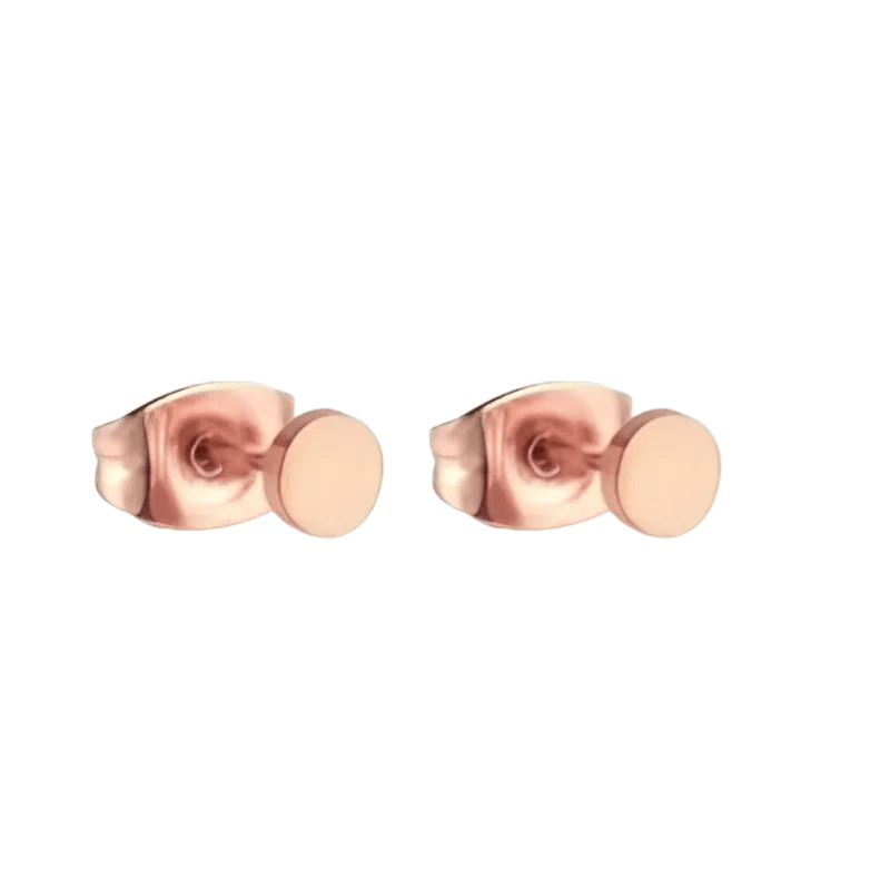 Rosekleurige Ronde Oorstekers RVS 4mm -