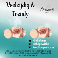 Rosekleurige Ronde Oorstekers RVS 4mm -