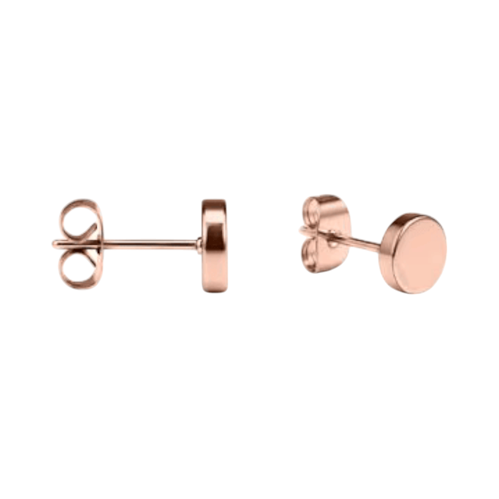 Rosekleurige Ronde Oorstekers RVS 3mm -