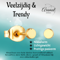 Goudkleurige Ronde Oorstekers RVS 3mm -