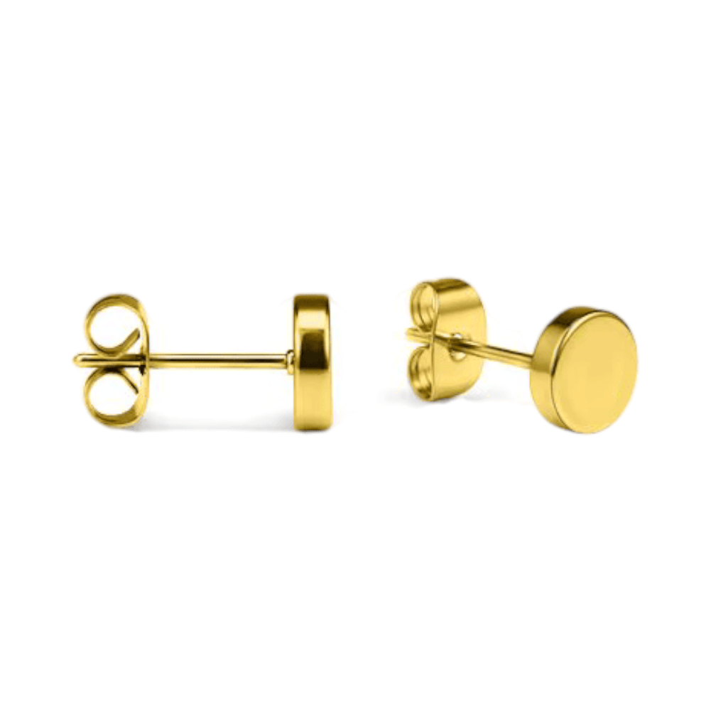 Goudkleurige Ronde Oorstekers RVS 5mm -