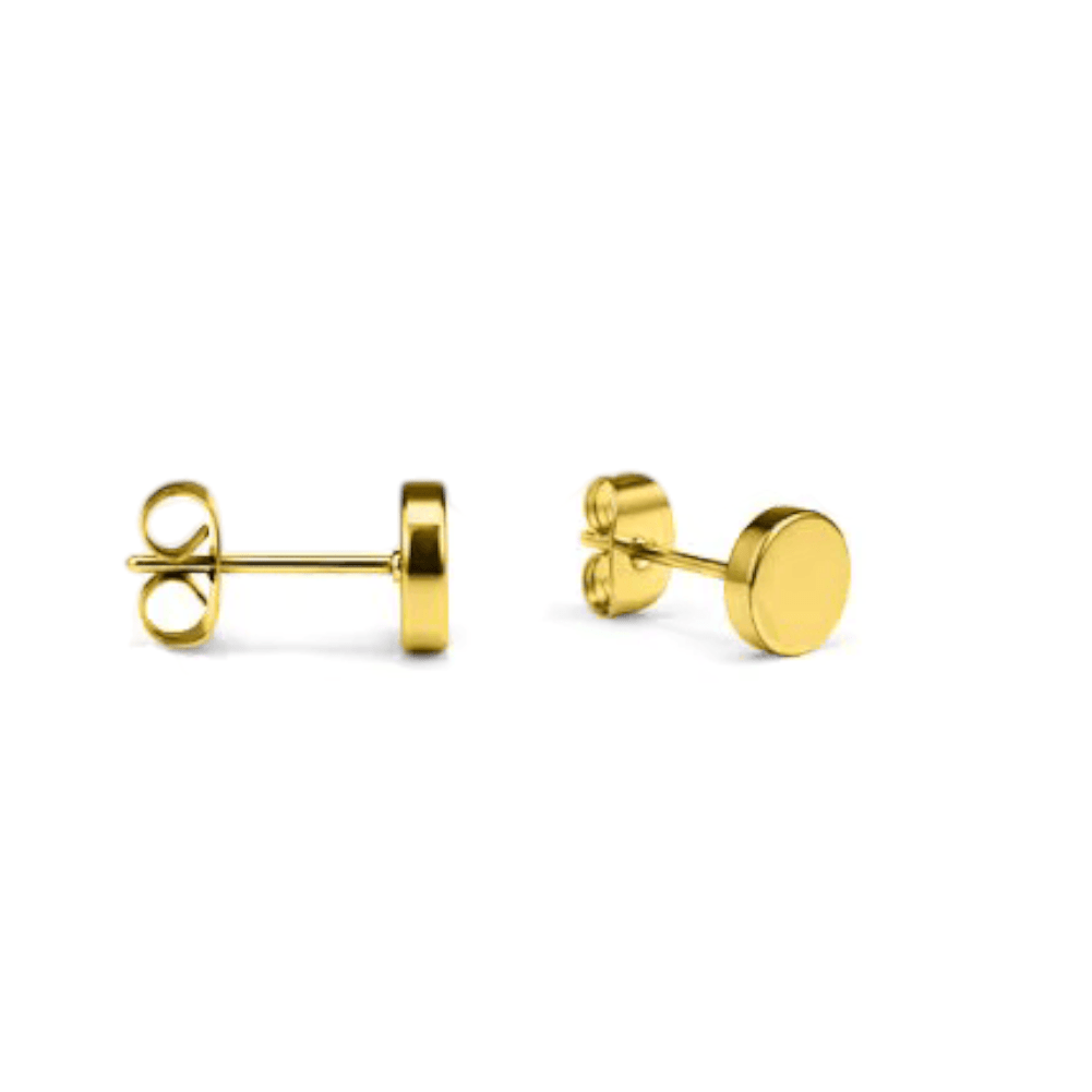 Goudkleurige Ronde Oorstekers RVS 4mm -