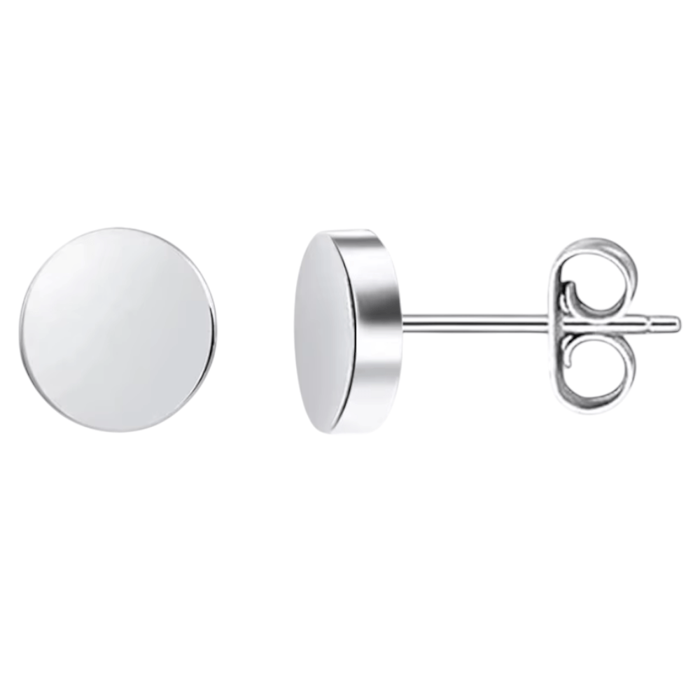 Zilverkleurige Ronde Oorstekers RVS 10mm -
