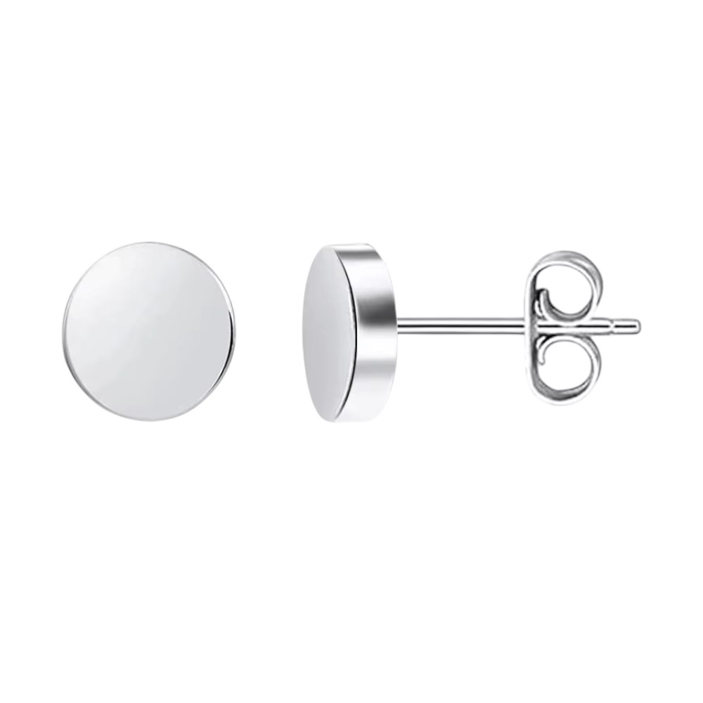 Zilverkleurige Ronde Oorstekers RVS 8mm -