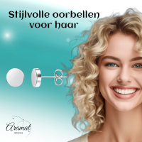Zilverkleurige Ronde Oorstekers RVS 8mm -