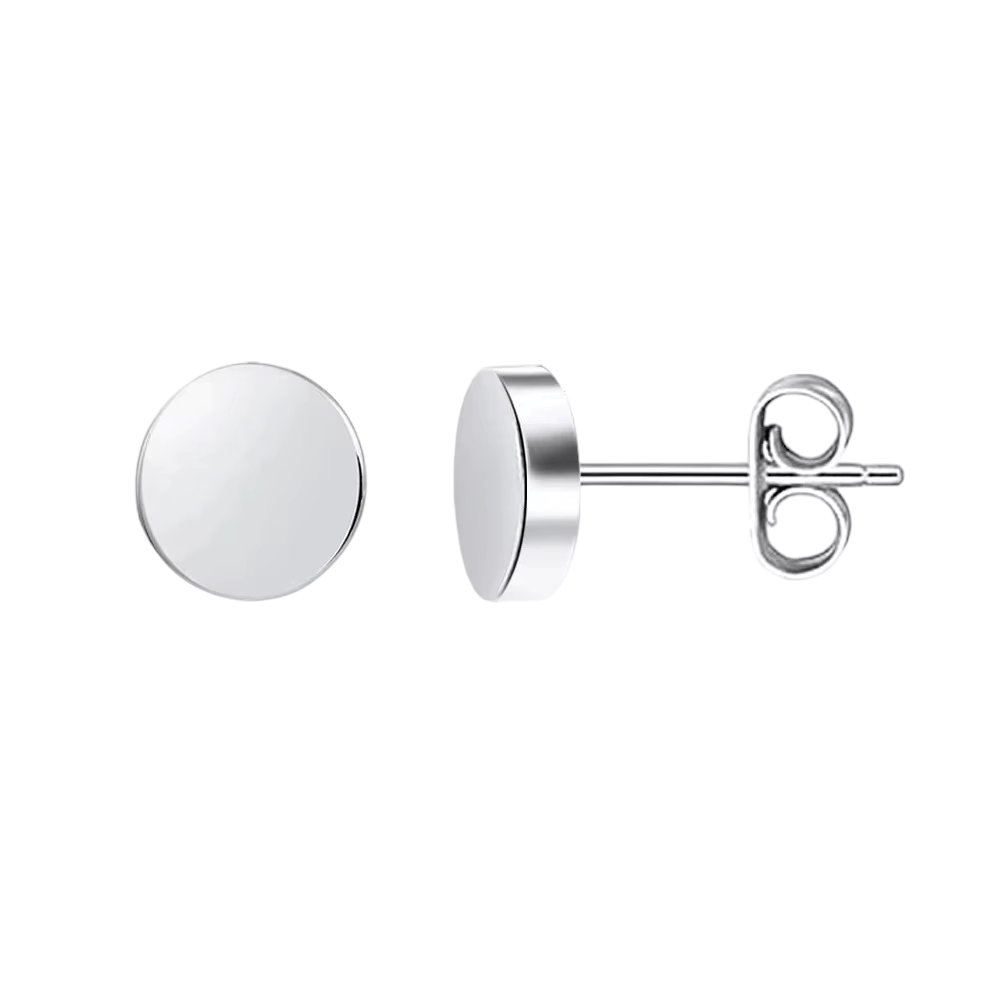 Zilverkleurige Ronde Oorstekers RVS 7mm -