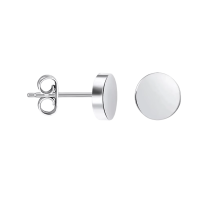 Zilverkleurige Ronde Oorstekers RVS 7mm -