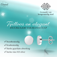 Zilverkleurige Ronde Oorstekers RVS 7mm -