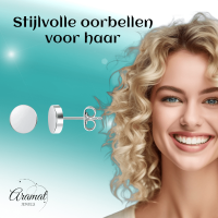 Zilverkleurige Ronde Oorstekers RVS 7mm -