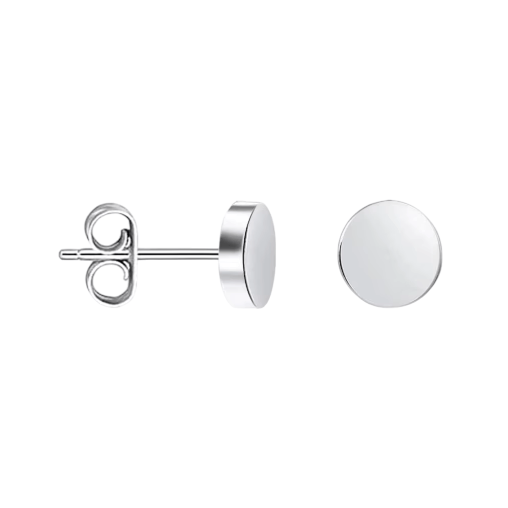Zilverkleurige Ronde Oorstekers RVS 6mm -