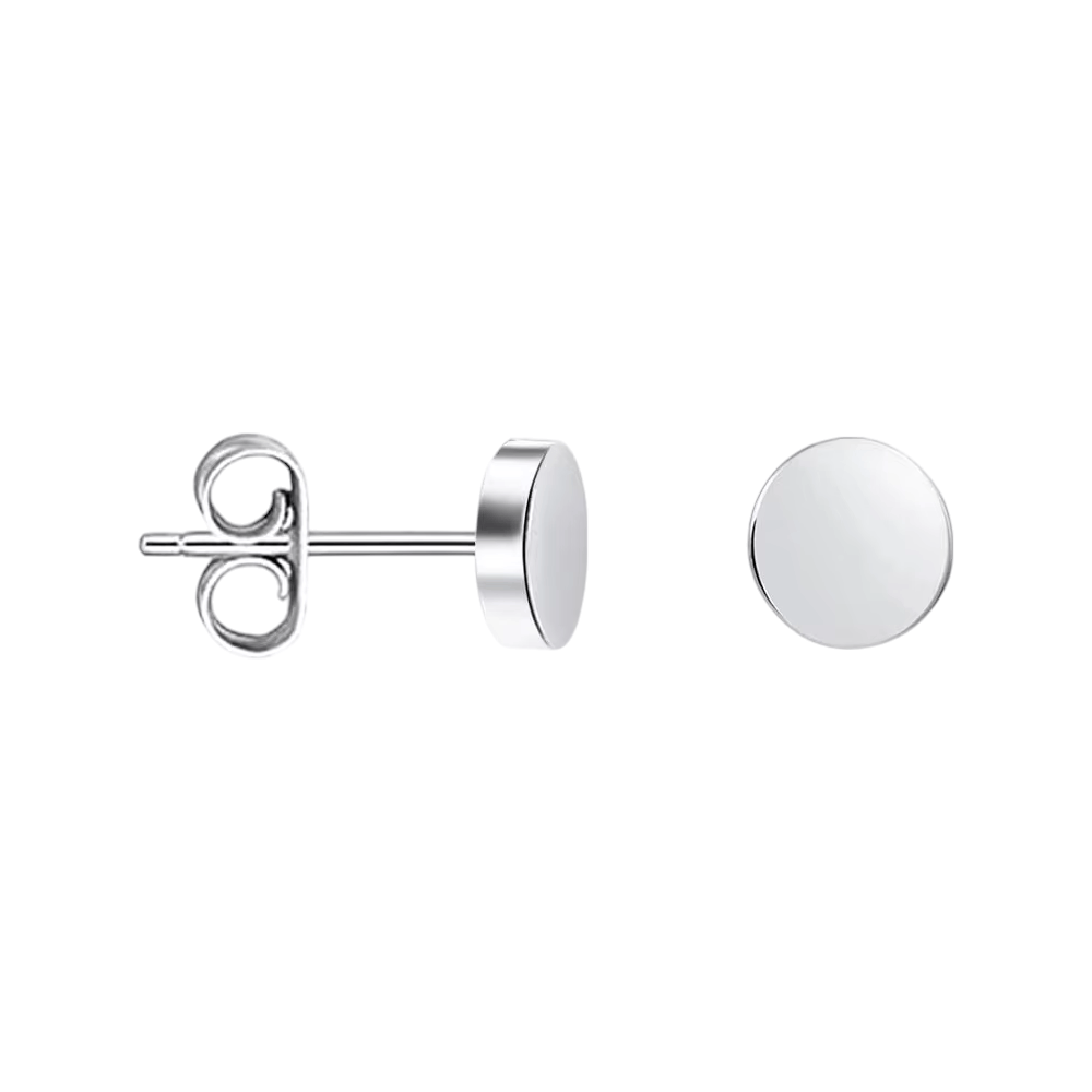 Zilverkleurige Ronde Oorstekers RVS 5mm -
