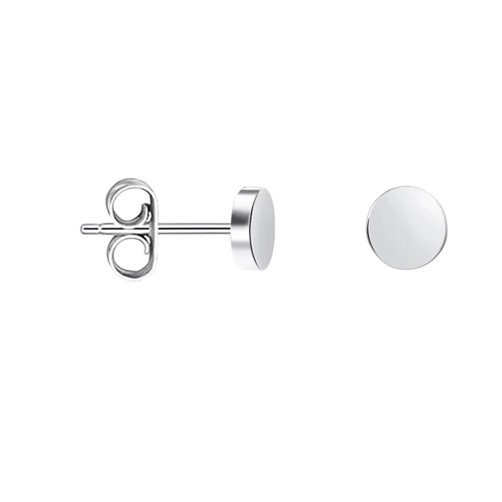Zilverkleurige Ronde Oorstekers RVS 4mm -