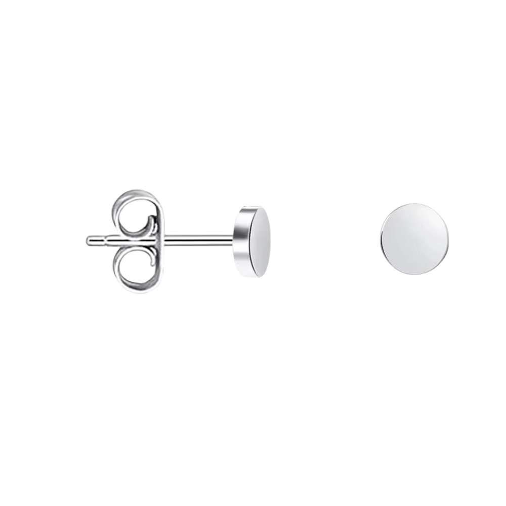 Zilverkleurige Ronde Oorstekers RVS 3mm -
