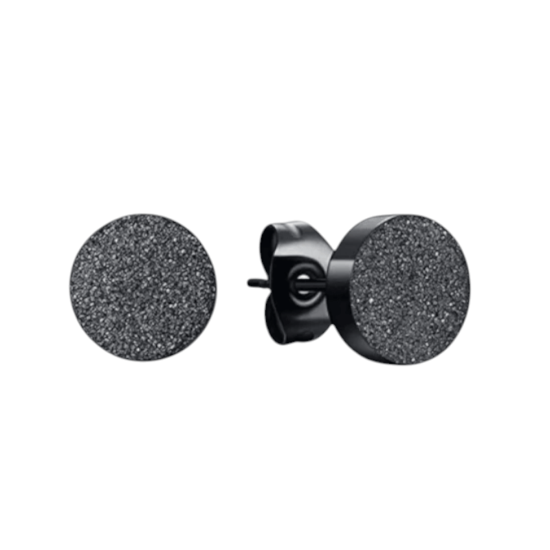 Matte Zwarte RVS Oorstekers 10mm -