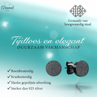 Matte Zwarte RVS Oorstekers 10mm -