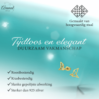 RVS Goudkleurige Vogel Oorbellen Origami -