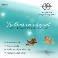 Goudkleurige Vogel Oorbellen Origami 9mm -