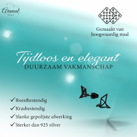 Zwarte Oorbellen Vogel Origami 9mm RVS -