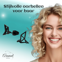 Zwarte Oorbellen Vogel Origami 9mm RVS -