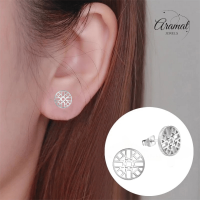 Zilverkleurige Oorbellen Azteken Motief 10mm -