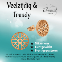 Ros&Atilde;&copy;kleurige Oorbellen Azteken Motief 10mm -