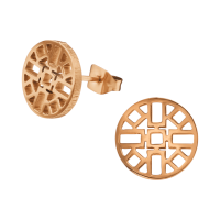 Ros&Atilde;&copy;kleurige Oorbellen Azteken Motief 10mm -