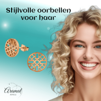 Ros&Atilde;&copy;kleurige Oorbellen Azteken Motief 10mm -