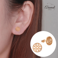 Ros&Atilde;&copy;kleurige Oorbellen Azteken Motief 10mm -