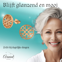 Ros&Atilde;&copy;kleurige Oorbellen Azteken Motief 10mm -