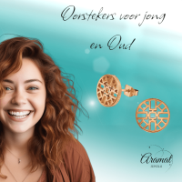 Ros&Atilde;&copy;kleurige Oorbellen Azteken Motief 10mm -